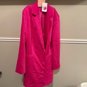 Lucy Paris Fuchsia Double-Breasted Blazer